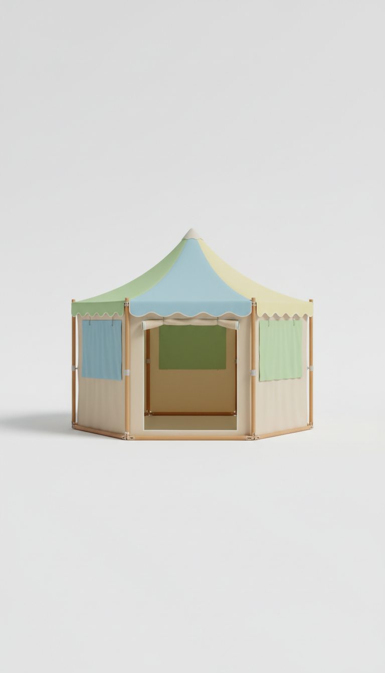 Sand Beige Trimmed Party Tent